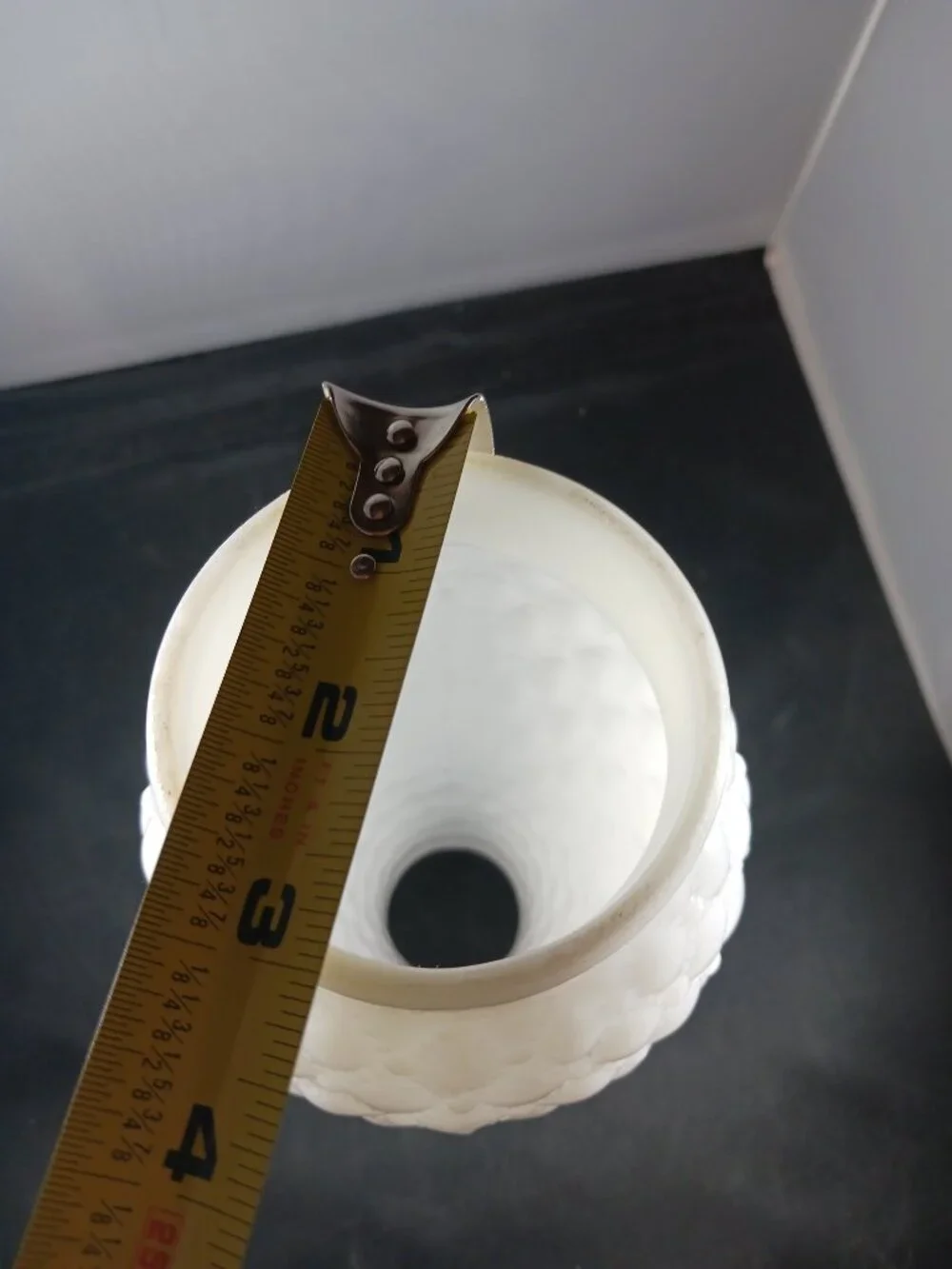 Milk Glass Lamp Shade Quilted Hurricane 10